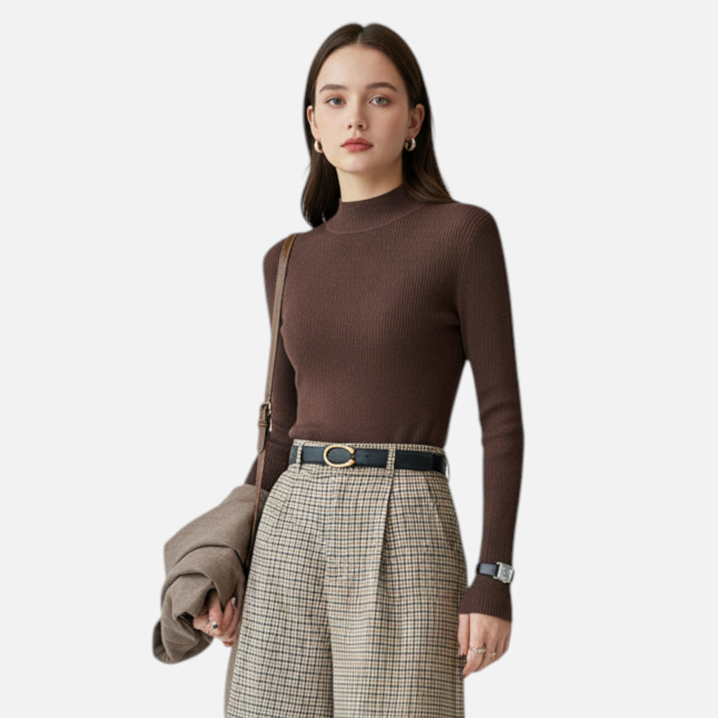 Amarendi | Pull Femme Col Montant Vintage