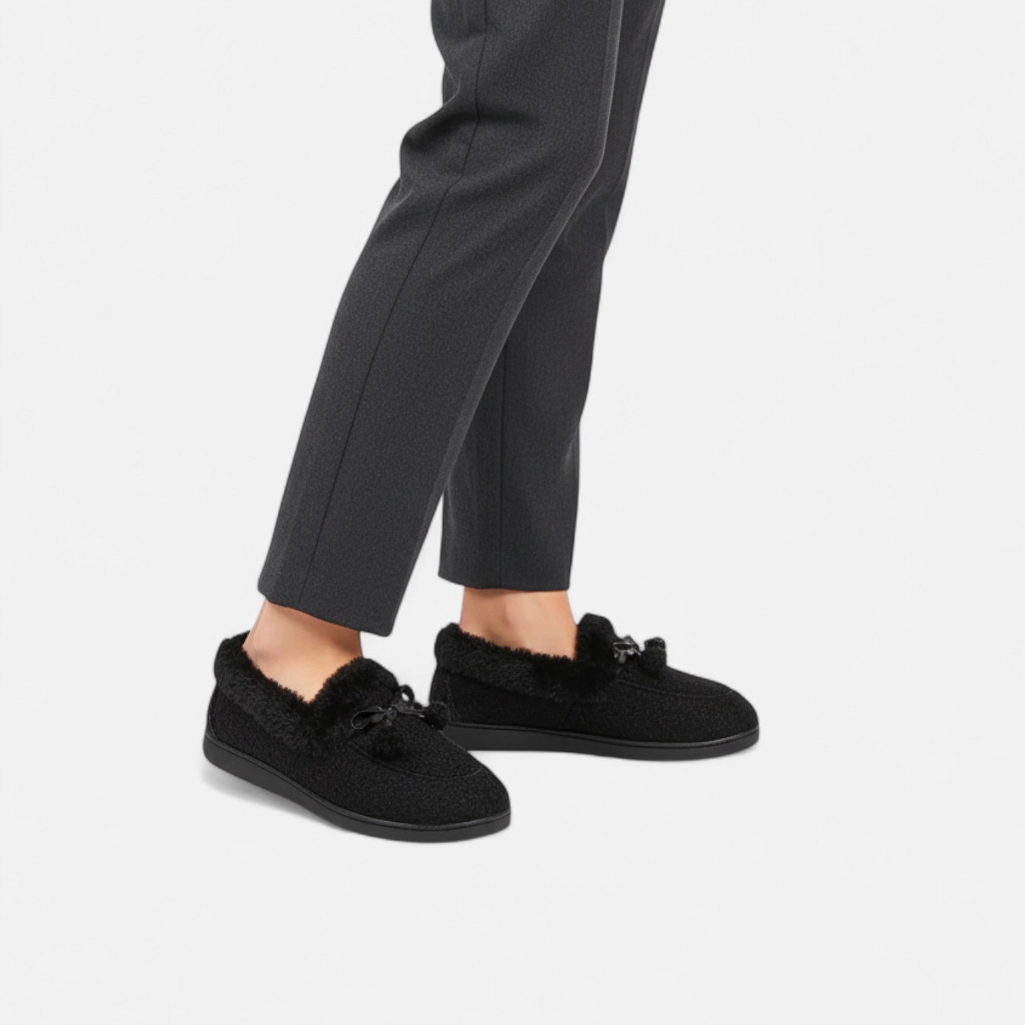 Amarendi | Mocassins Femme en Molleton à Enfiler