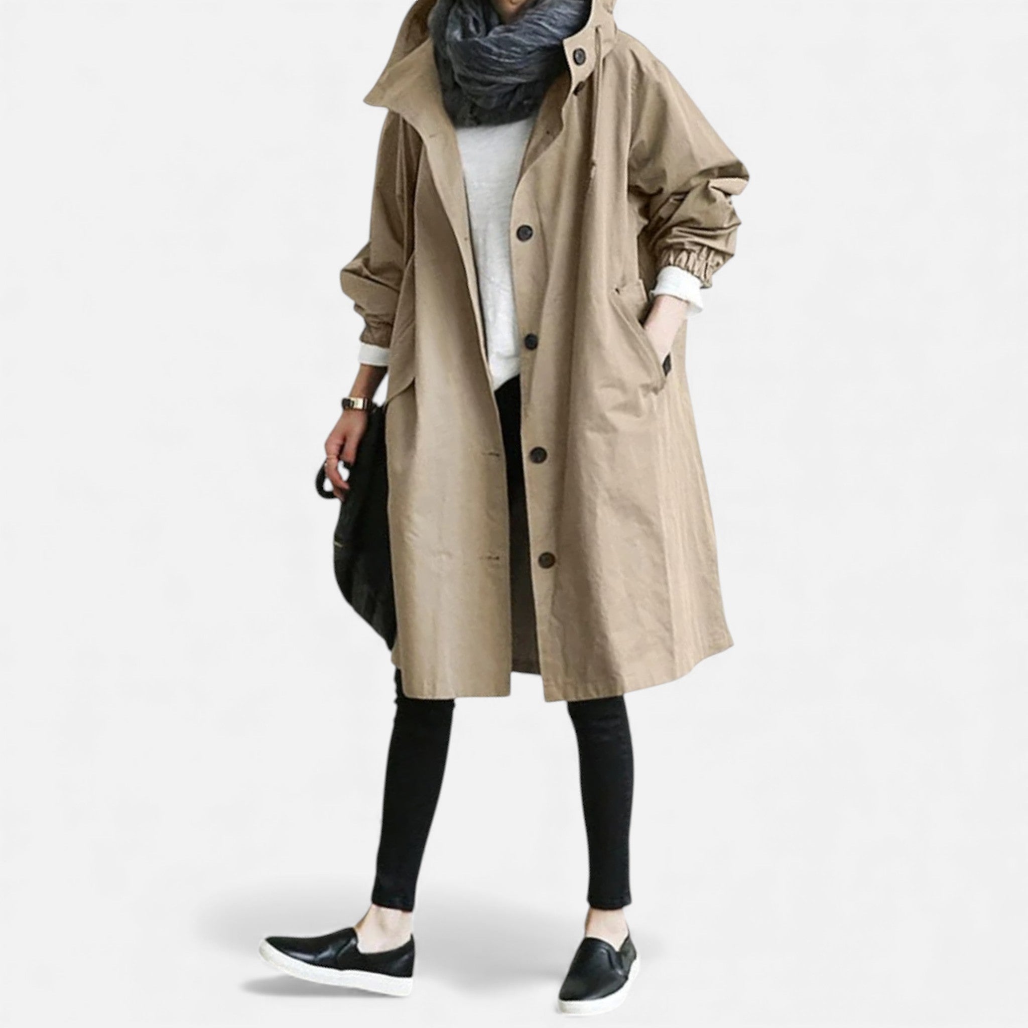 Amarendi | Trench Femme – Capuche Élégante