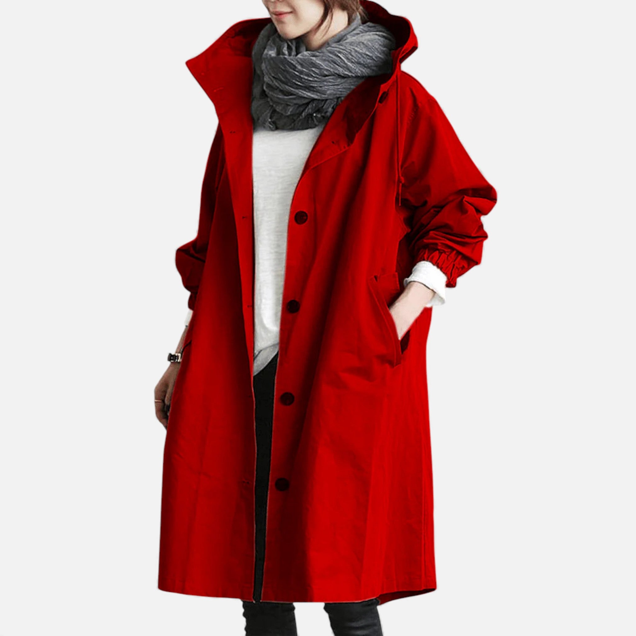 Amarendi | Trench Femme – Capuche Élégante